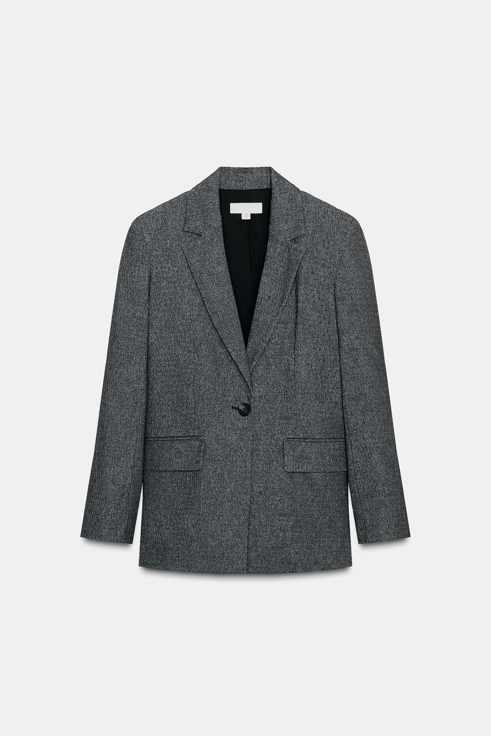 STRAIGHT BLAZER WITH SHOULDER PADS